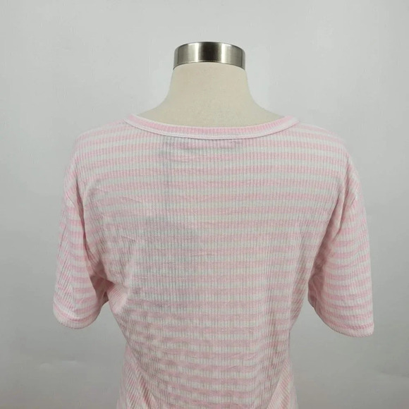 VERO MODA Aria Short Button Dress In Roseatte Spoonbill Stripes Size L NWT - Picture 4 of 9